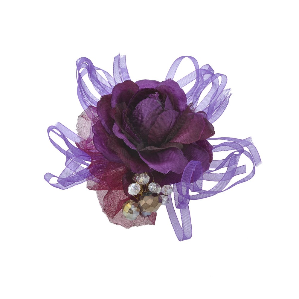 Заколка-качечка для волосся з квіткою і стразами 10см (4692) 13