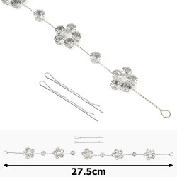 Прикраса-гілочка для волосся срібляста (15461)