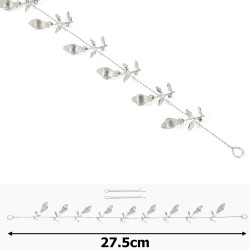 Украшение-веточка для волос серебристая (15471)