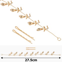 Прикраса-гілочка для волосся золотиста (15472)