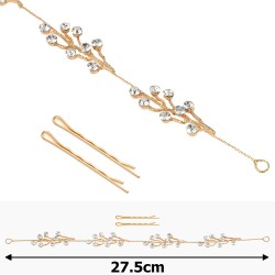 Прикраса-гілочка для волосся золотиста (15476)