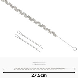 Прикраса-гілочка для волосся срібляста (15477)