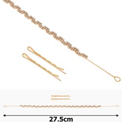 Прикраса-гілочка для волосся золотиста (15478)