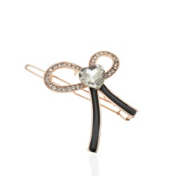 Заколка-защёлка со стразами 5.7см (13876)