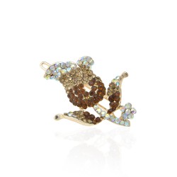 Заколка-защёлка цветок со стразами 4.8см (2402)