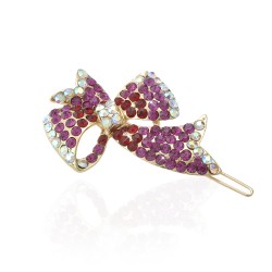 Заколка-защёлка со стразами 6.5см (3954)