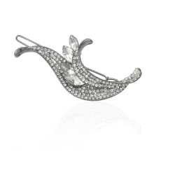 Заколка-защёлка со стразами 6.3см (9150)