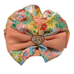 Резинка для волос шифоновая объемная с бантиком (11462)