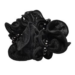 Резинка для волосся шифонова об'ємна з перлинами (4174)