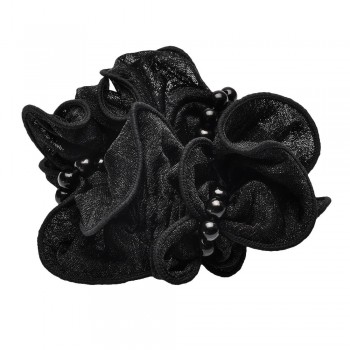 Резинка для волосся шифонова об'ємна з перлинами (4174)