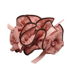 Резинка для волосся шифонова об'ємна з бантиком (4177)