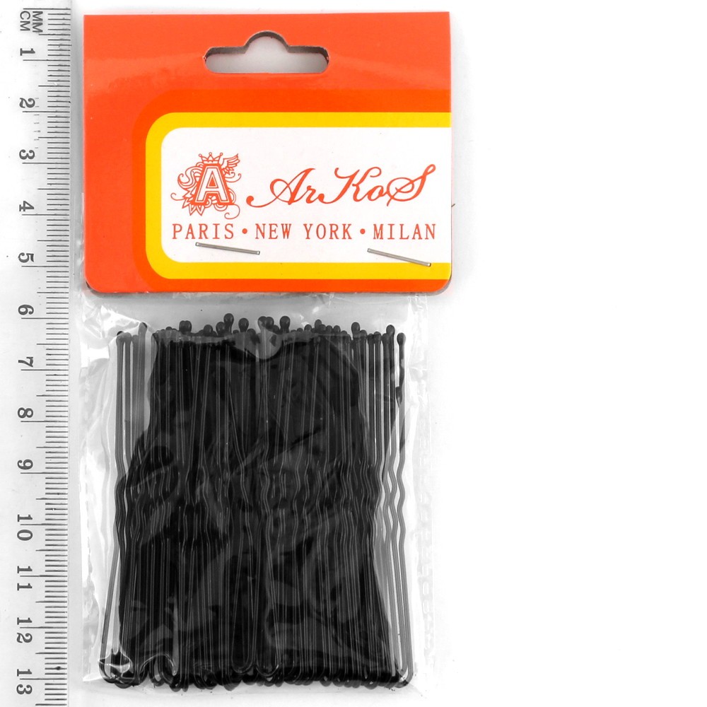 Шпильки для волос в пакете 7см чёрные 4241 1