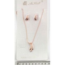 Набор из серьг и подвески на шею золотистый (6586)