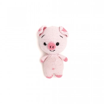 В'язана іграшка амігурумі Свинка пеппа 12.5см рожева (27856)