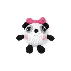 Вязаная игрушка амигуруми Пандочка 13см белая (27857)