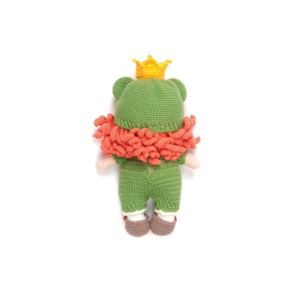 В'язана іграшка амігурумі Дівчинка в костюмі жаби 22см зелена (27875) 2