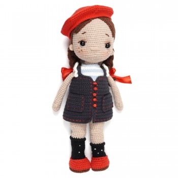 Вязаная игрушка амигуруми Девочка в красной шапке 30см (27917)