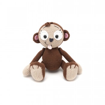 В'язана іграшка амігурумі Мавпа 20см коричнева (27920)