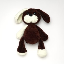 В'язана іграшка амігурумі Собачка плюшева 33см коричнева (28150)
