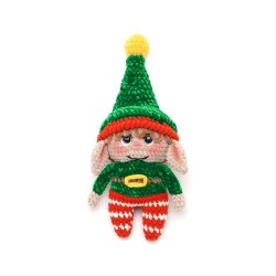 В'язана іграшка амігурумі Гномік плюшевий 30см зелений (29713)