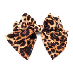  Заколка-автомат з бантом тигровий (29234)