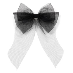  Заколка-автомат з фатина з великим бантом (30039)