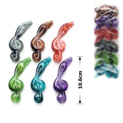 Набор заколок бананов для волос Скрипичный ключ глянцевые прозрачные (13018)