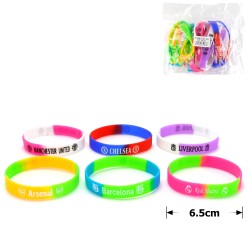Набір силіконових браслетів з принтом футбольних команд 12мм (12942)