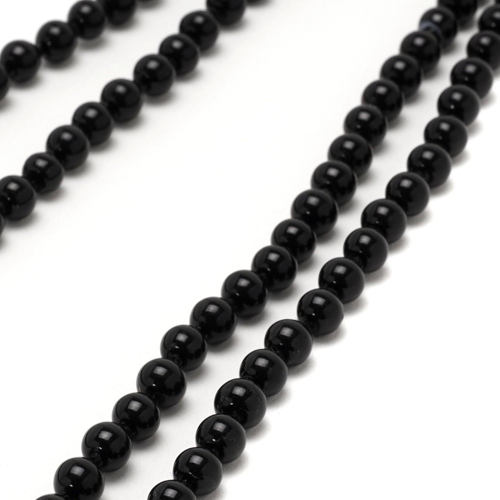 Підвіска на шию з намистин чорного кольору Ø4мм (3941) 2