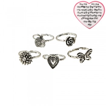 Набор колец 72шт серебристые (14516)