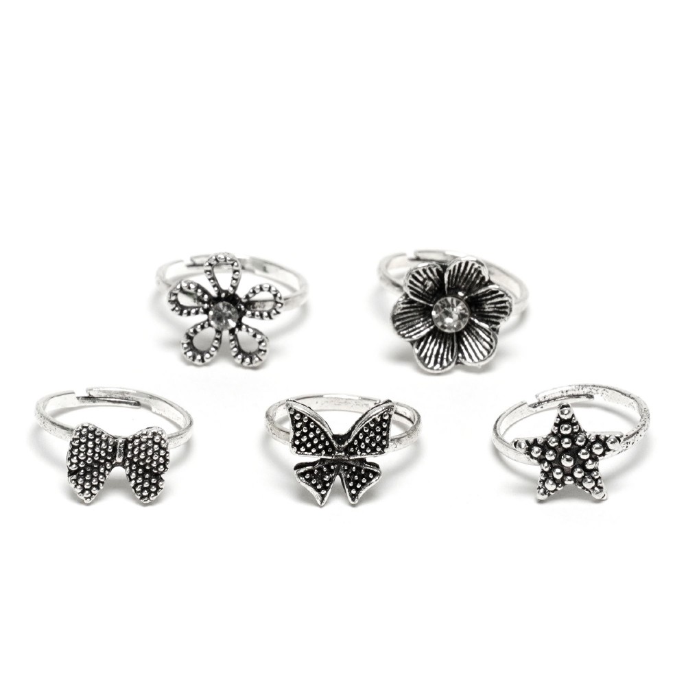 Набір каблучок 72шт сріблясті (14516) 2