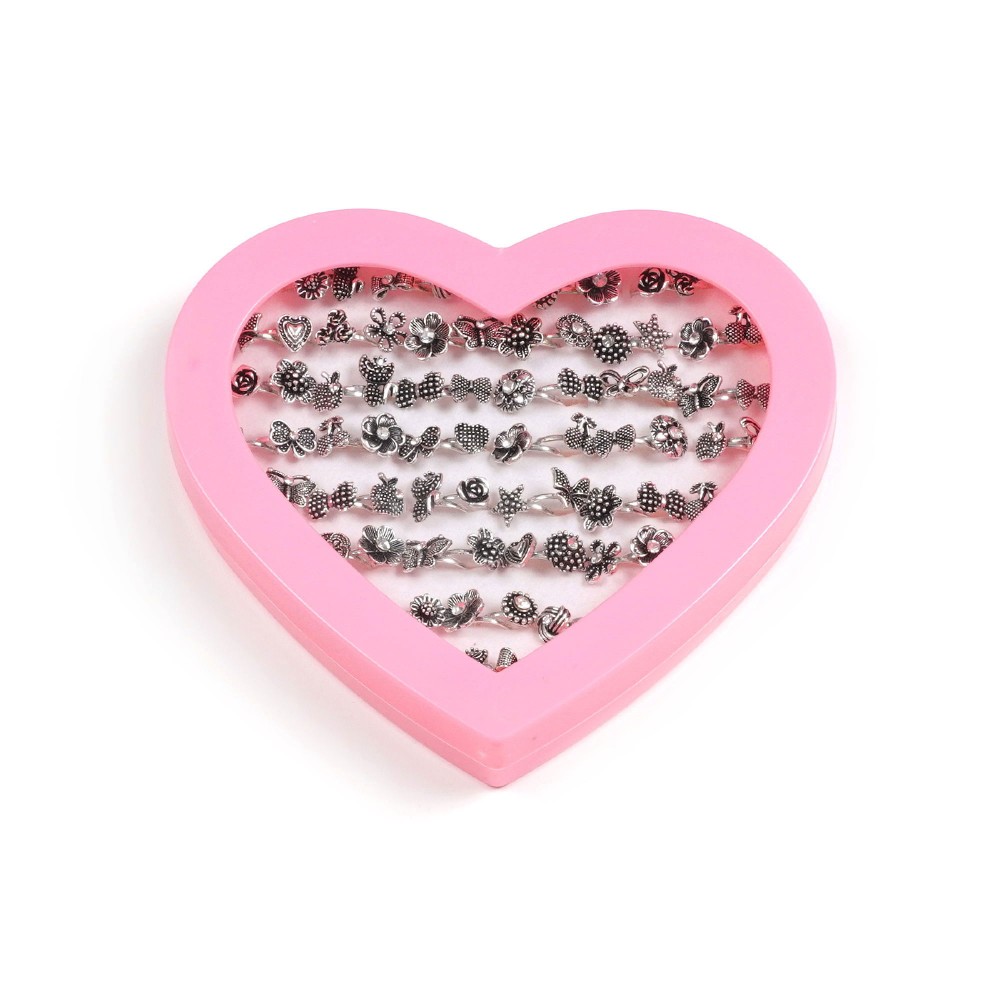 Набір каблучок 72шт сріблясті (14516) 4