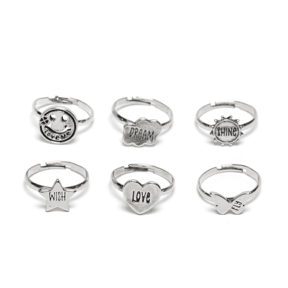 Набір каблучок 72шт сріблясті (31361) 2