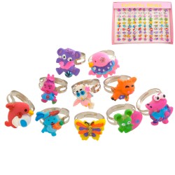  Набір дитячих кілець 100шт різнокольорові (370)