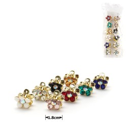 Набір заколок-крабів у формі квітки зі стразами (11125)