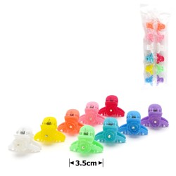 Набор заколок-крабов (39-11741) матовых с цветком со стразами