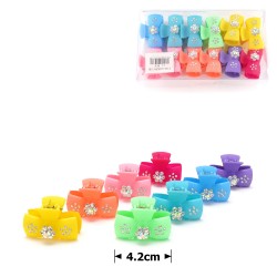 Набір заколок-крабів матові зі стразами (13186)