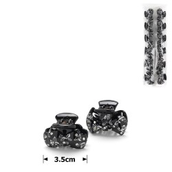 Набір заколок-крабів (71-14947) глянсових з принтом троянди