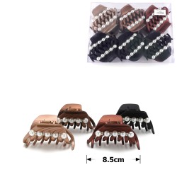 Набір заколок-крабів (16-15359) матових з перлами