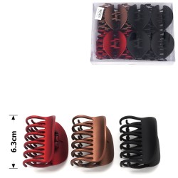 Набір заколок-крабів (105-26838) з подвійними зубами матові