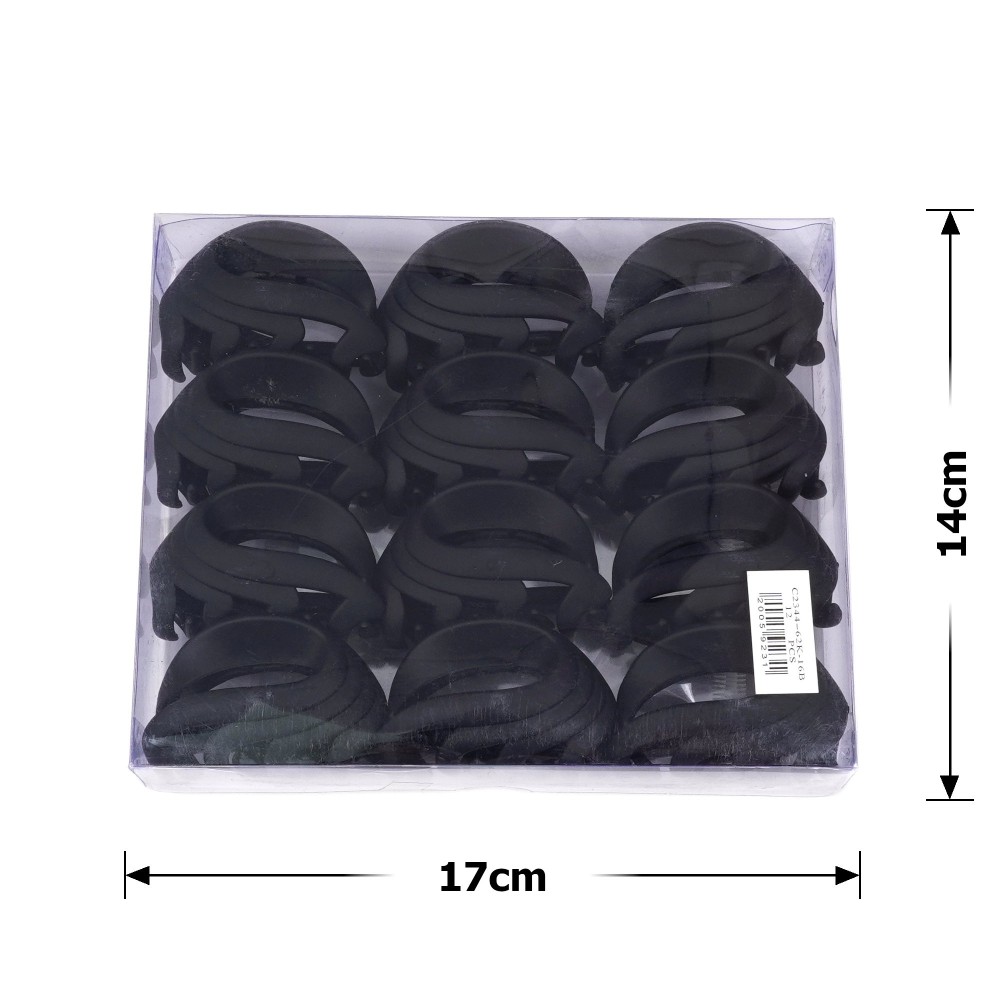 Набор заколок-крабов (33-26867) матовых чёрных 4