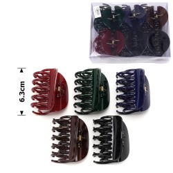 Набір заколок-крабів (105-27444) з подвійними зубами глянсові