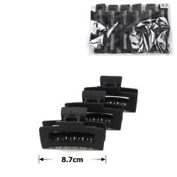 Набор заколок-крабов (97-28458) матовый черный