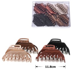 Набір заколок-крабів (18-28468) матових коричневих