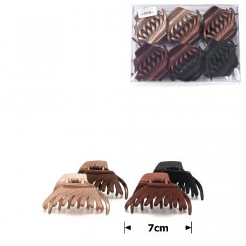 Набор заколок-крабов (14-28475) матовых коричневых