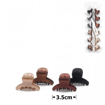 Набір заколок-крабів (39-31434) матових коричневих