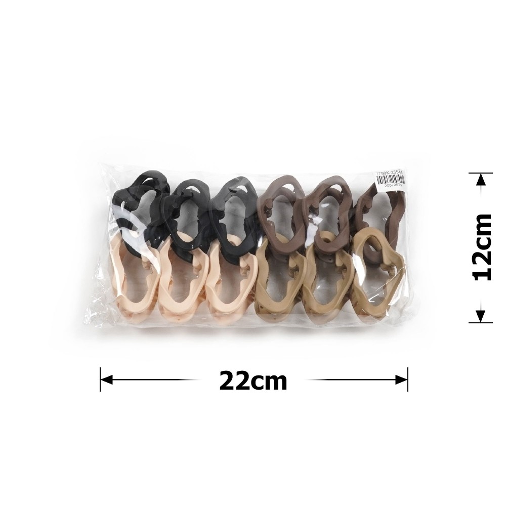 Набір заколок-крабів (108-31644) матовий коричневий 4