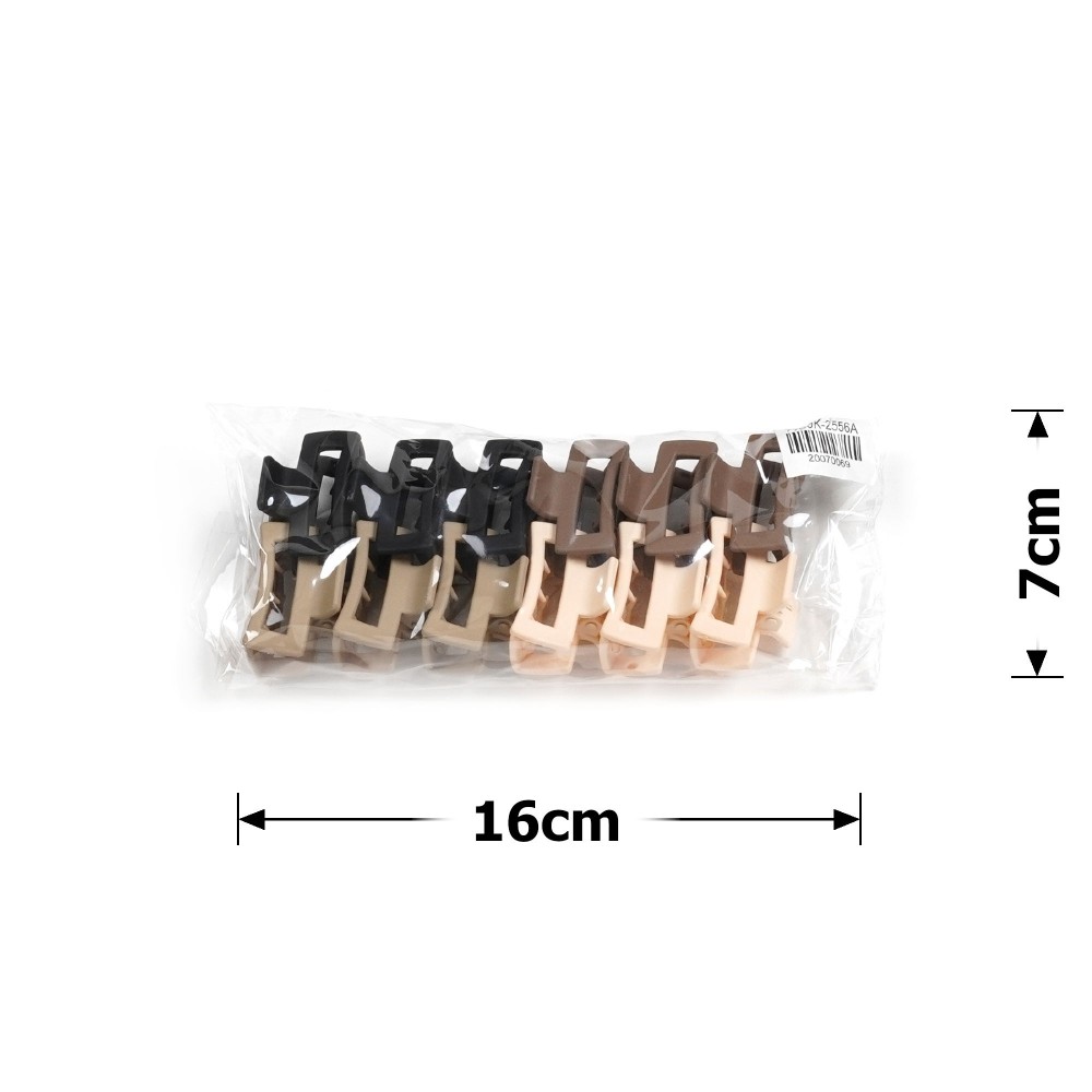 Набір заколок-крабів (113-31648) матовий коричневий 4