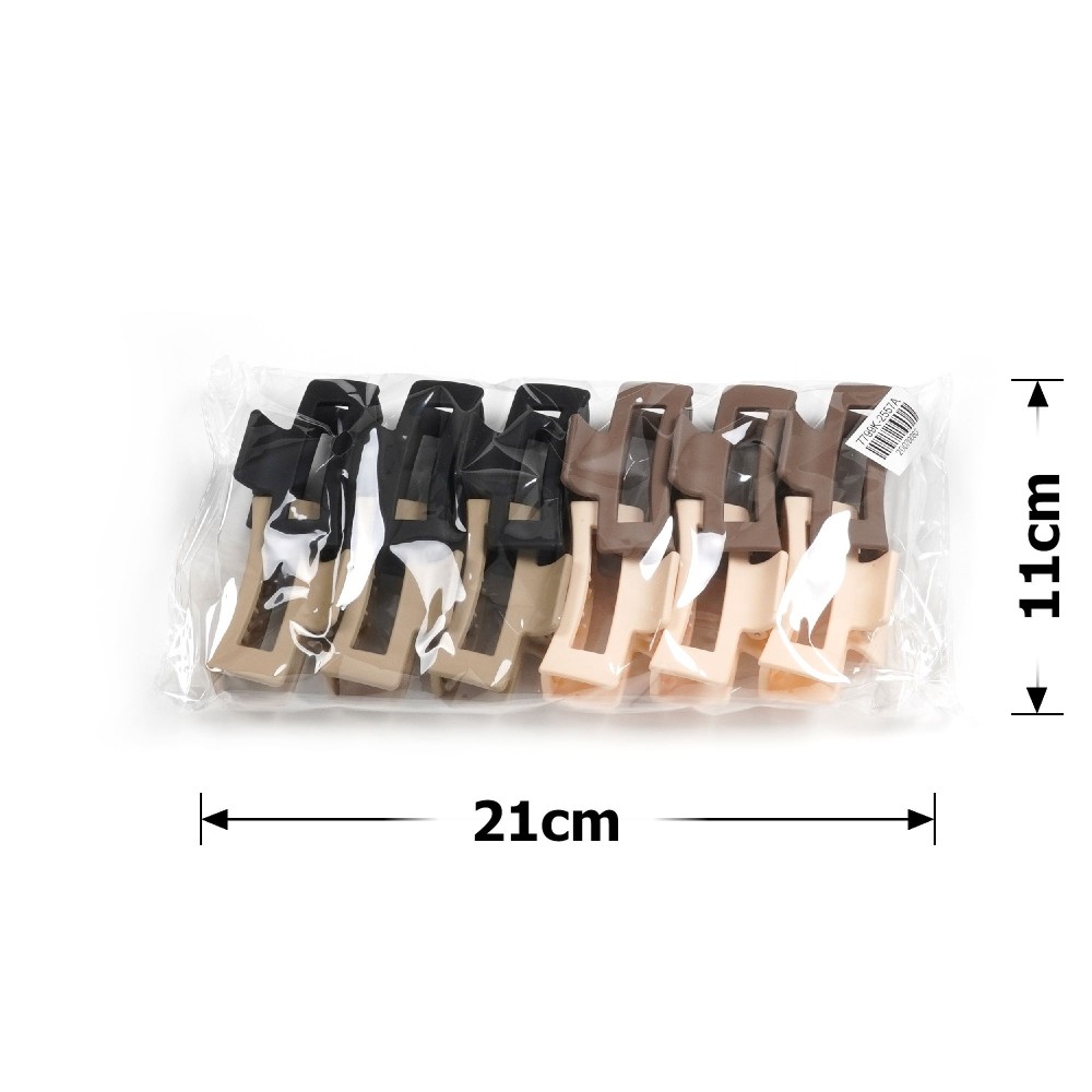 Набор заколок-крабов (115-31650) матовый коричневый 4