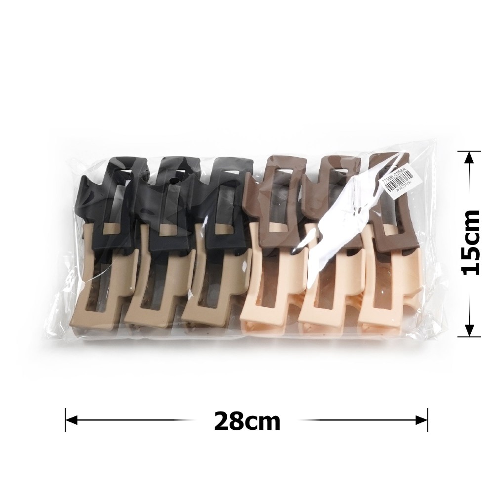 Набір заколок-крабів (117-31652) матовий коричневий 4